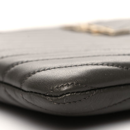 Saint Laurent Calfskin Matelasse Chevron Monogram A5 Wristlet Pebble 9 of 11