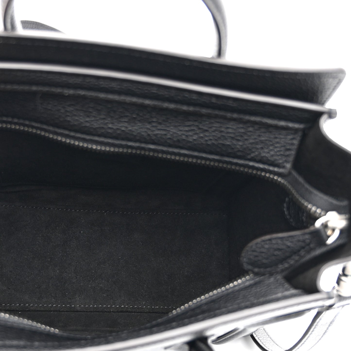 Drummed Calfskin Nano Luggage Black