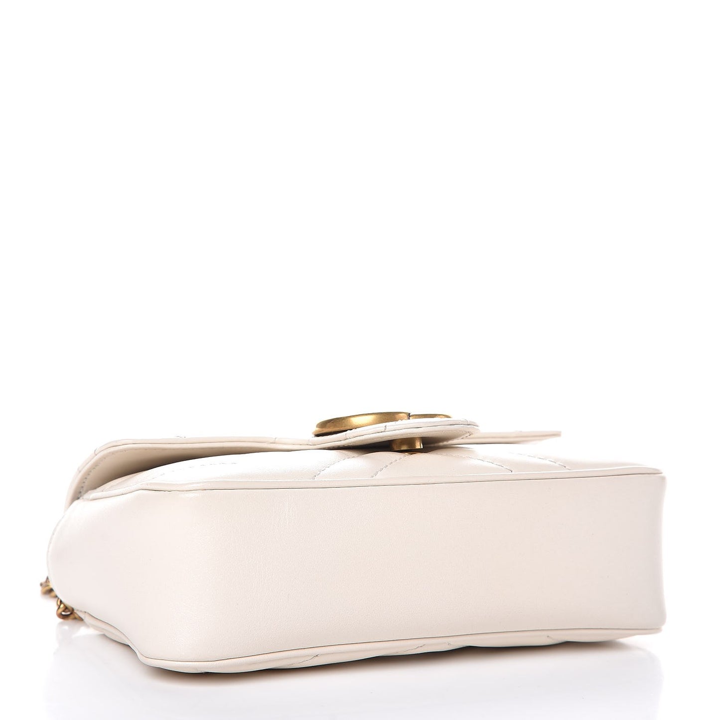 Calfskin Matelasse Super Mini GG Marmont Shoulder Bag White
