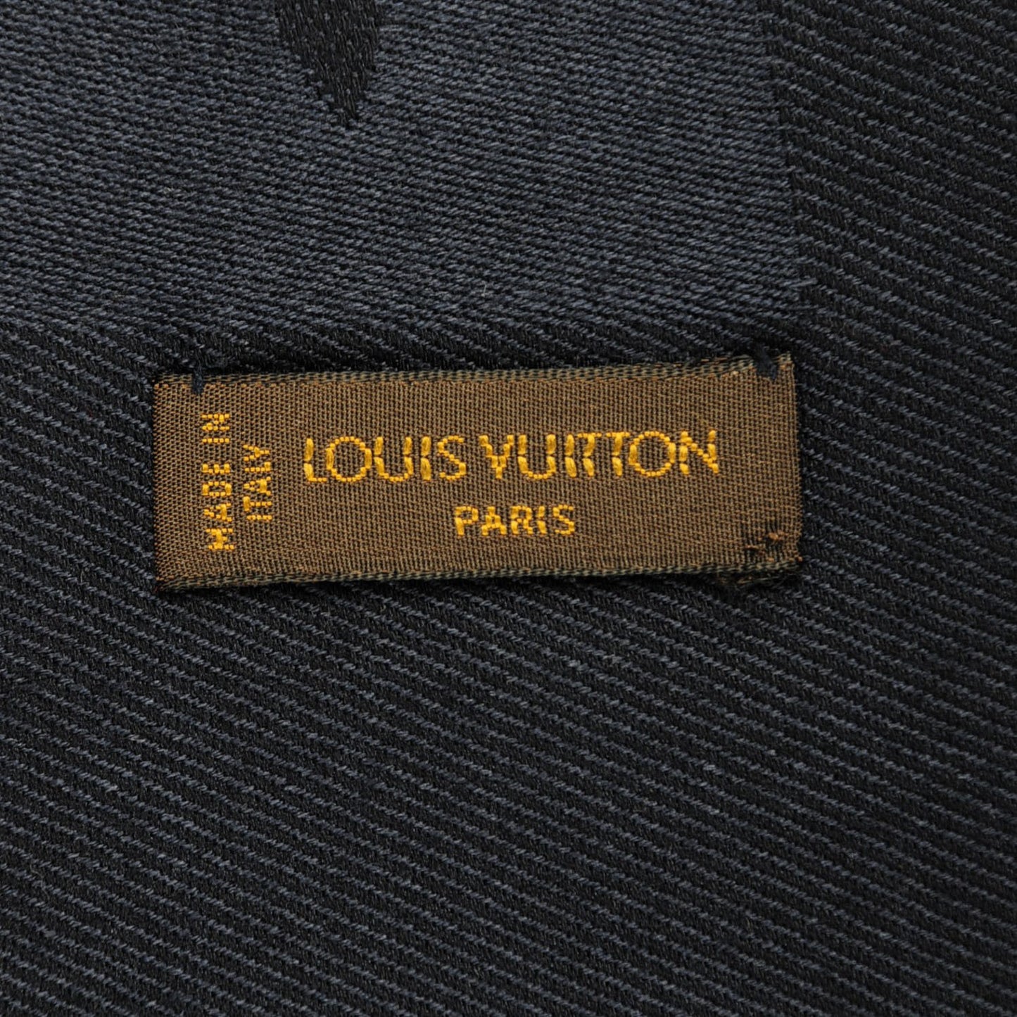 Silk Wool Monogram Shawl Night Blue