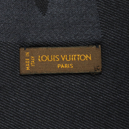 Louis Vuitton Silk Wool Monogram Shawl Night Blue 5 of 6