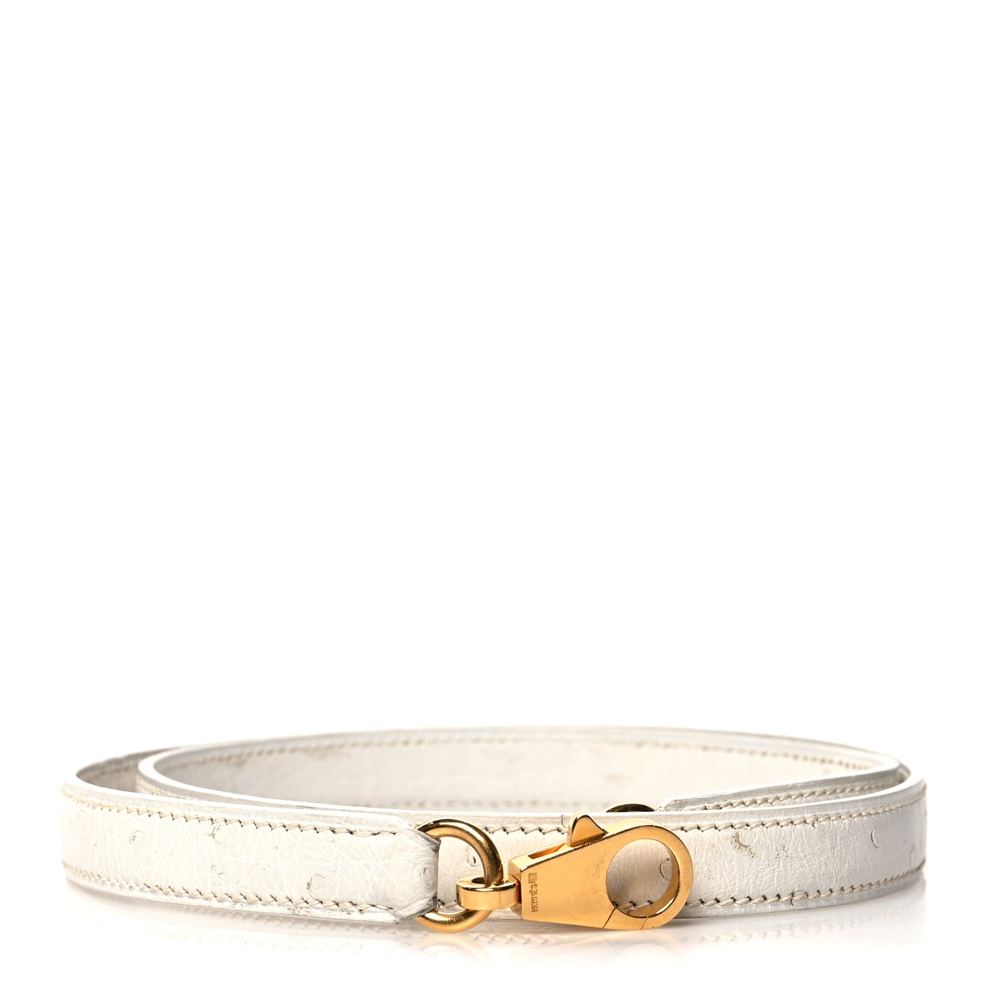 Ostrich Kelly Shoulder Strap White