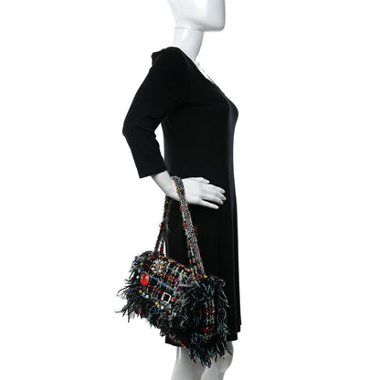 Chanel Tweed Quilted Embellished Reissue Shoulder Bag Black Multicolor 2 of 11