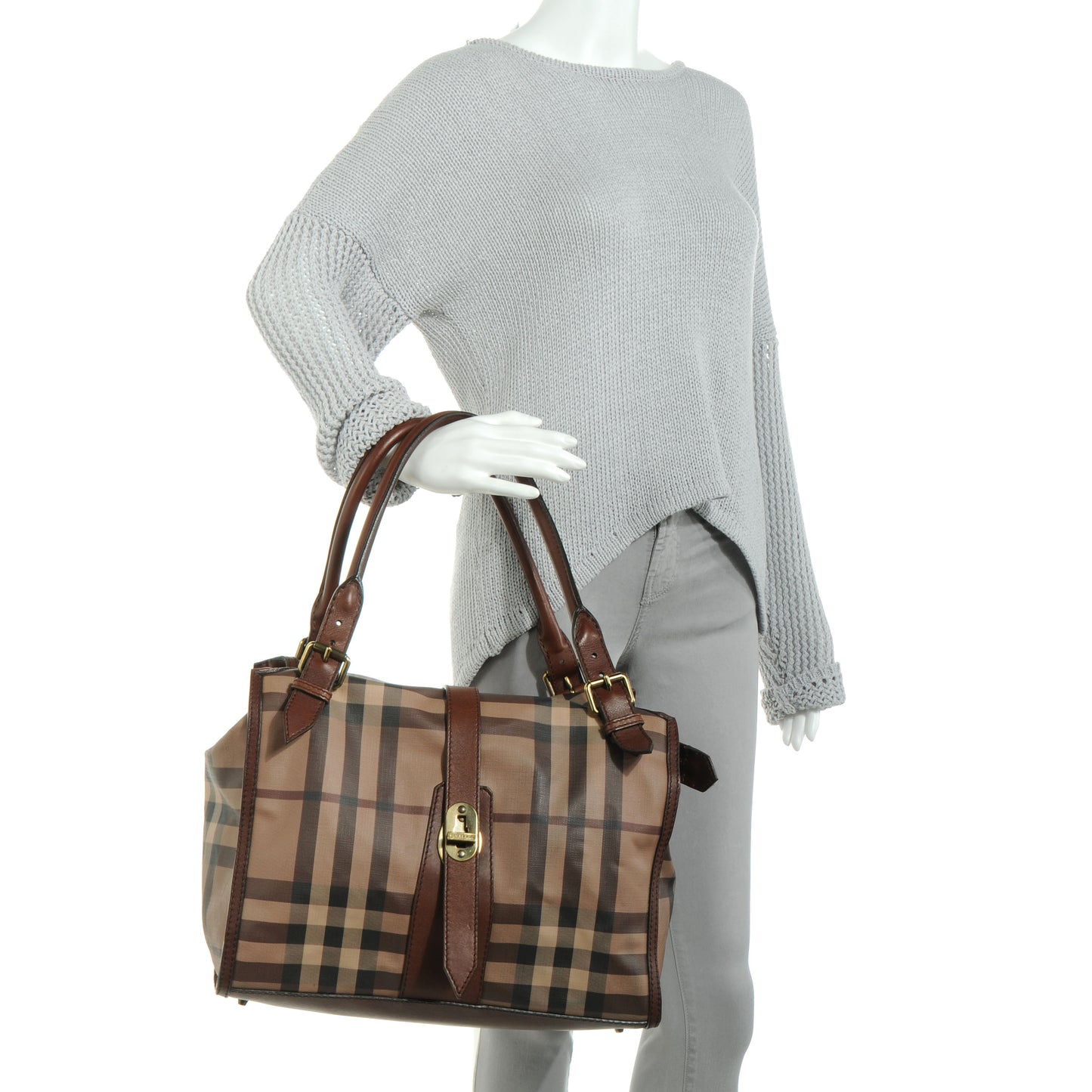 Smoked Check Chain Bag