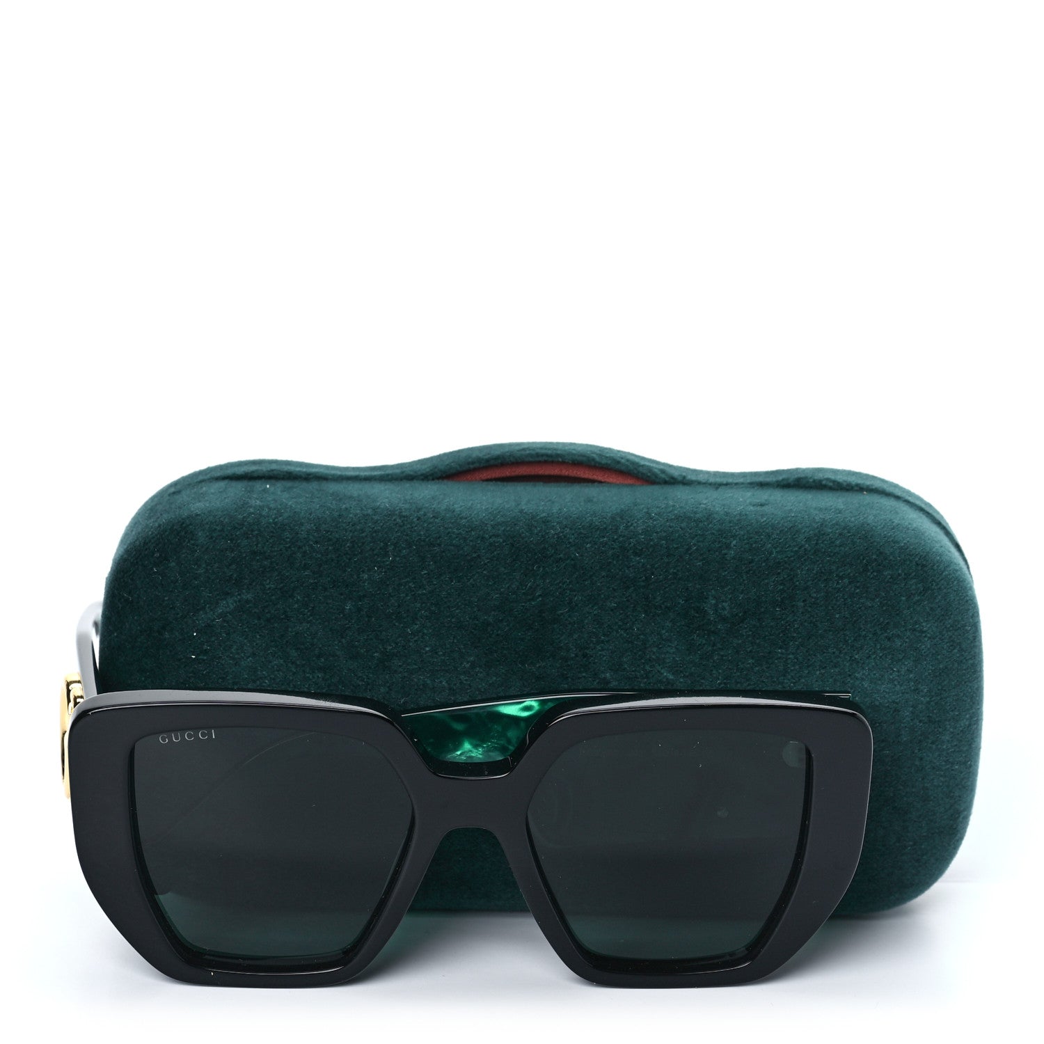 Gucci Acetate Square Frame Sunglasses GG0956S Green Black 7 of 7
