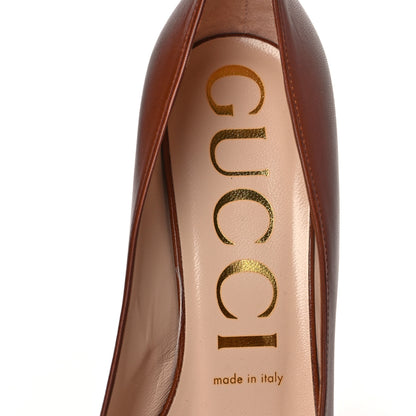 Gucci Malaga Kid Zumi 75mm Pumps 39.5 Brown Papaya 6 of 8