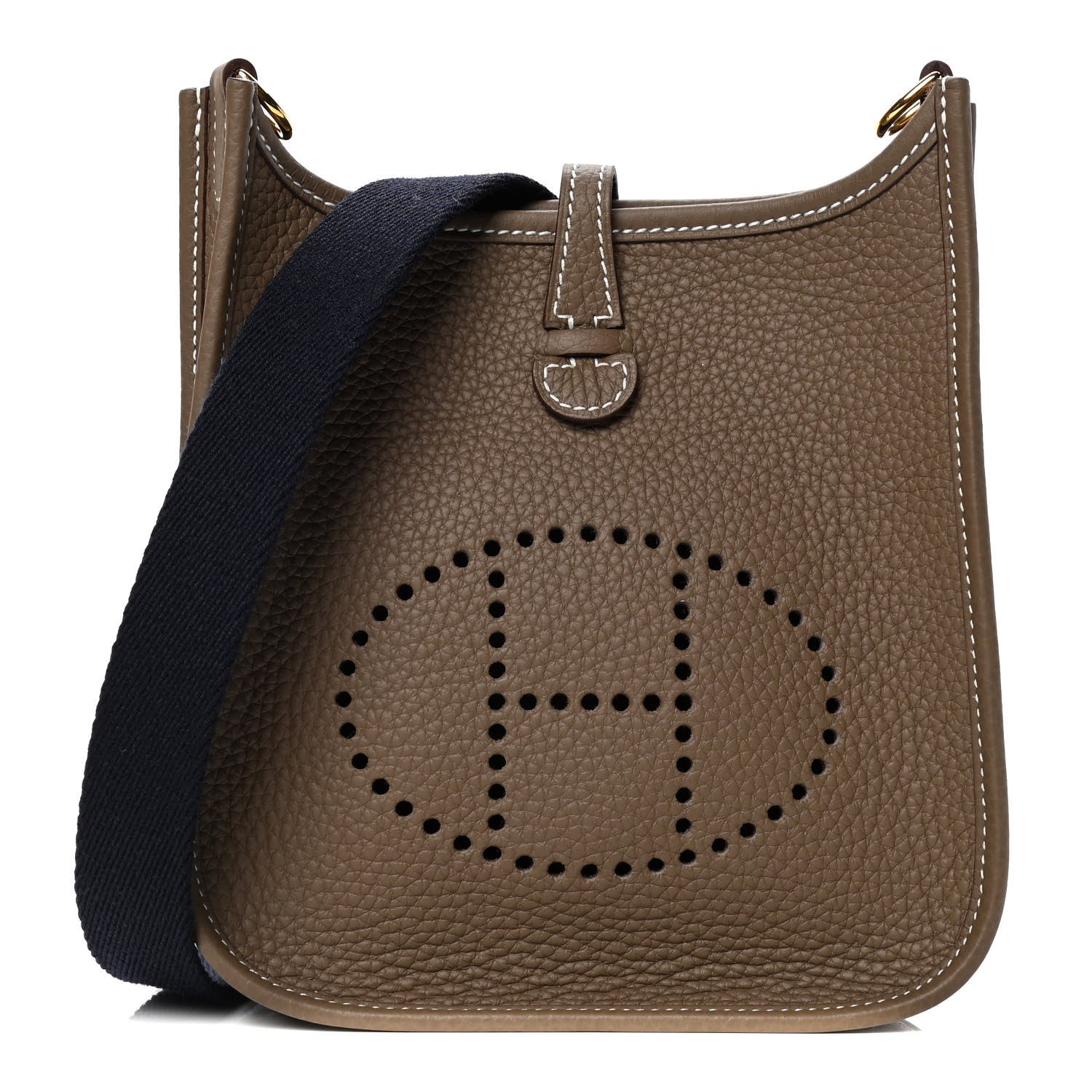 Hermes Taurillon Clemence Amazone Evelyne TPM Etoupe Bleu Indigo 1 of 4