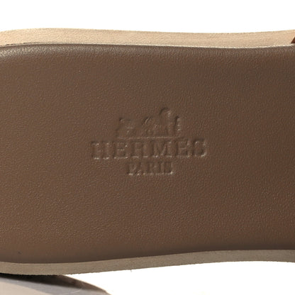 Hermes Calfskin Cork Eze 30 Sandals 37 Marron Glaise 7 of 9