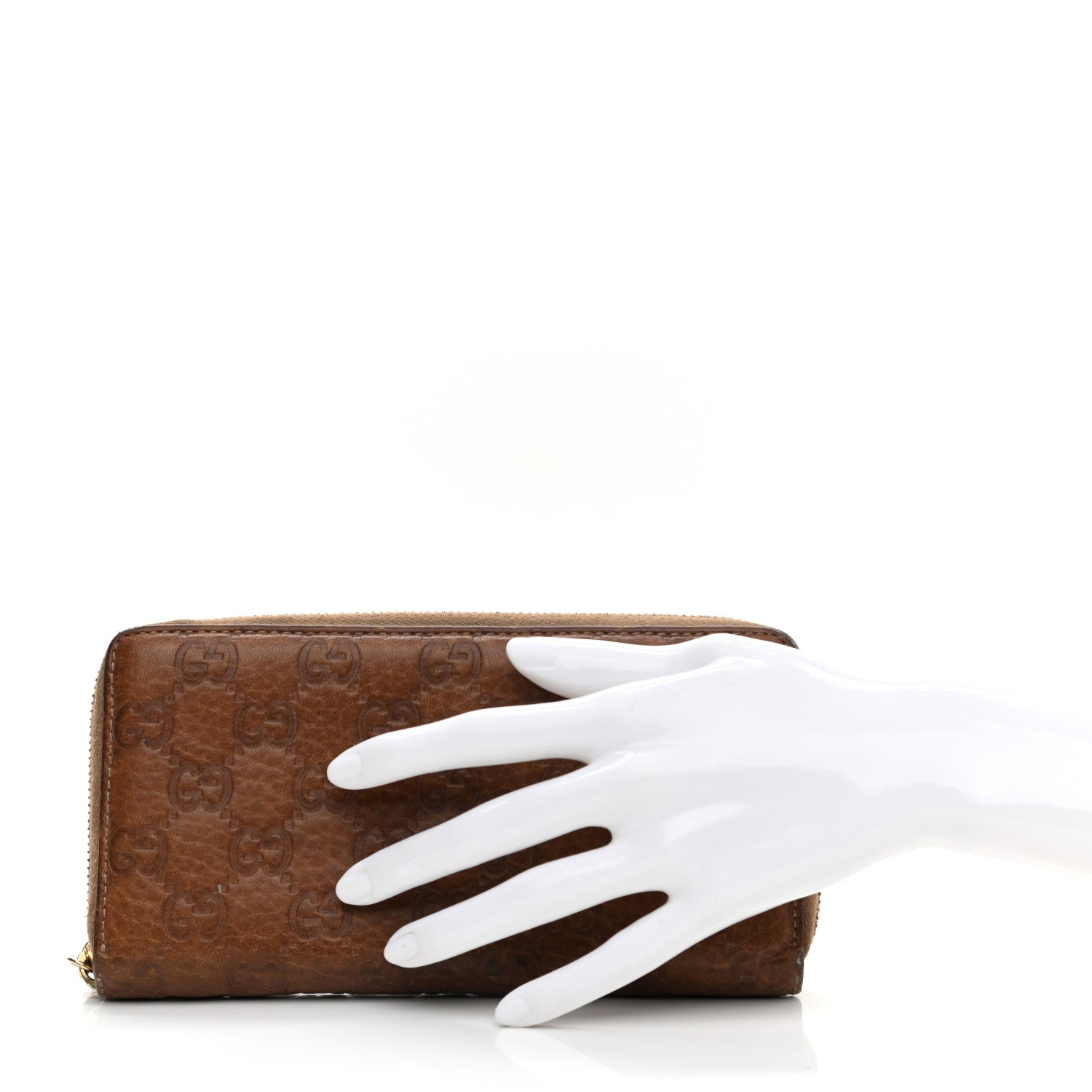Gucci Guccissima Bamboo Tassel Zip Around Wallet Light Brown 2 of 9