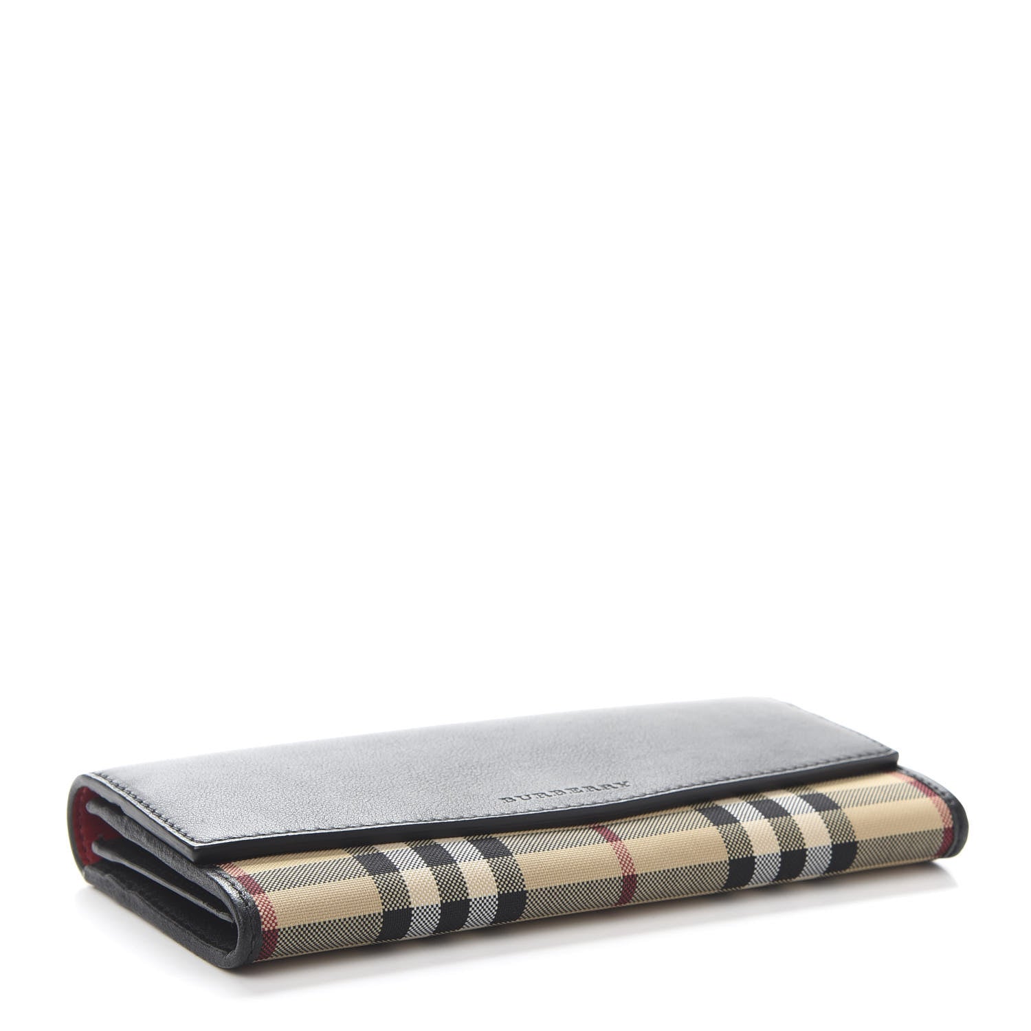 Burberry Grainy Calfskin House Check Continental Wallet Black 4 of 10