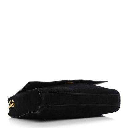 Saint Laurent Smooth Calfskin Suede Medium Reversible Monogram Kate Satchel Black 6 of 16