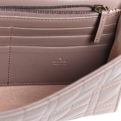 Gucci Calfskin Matelasse Mini Pearly GG Marmont Chain Wallet Porcelain Rose 7 of 11