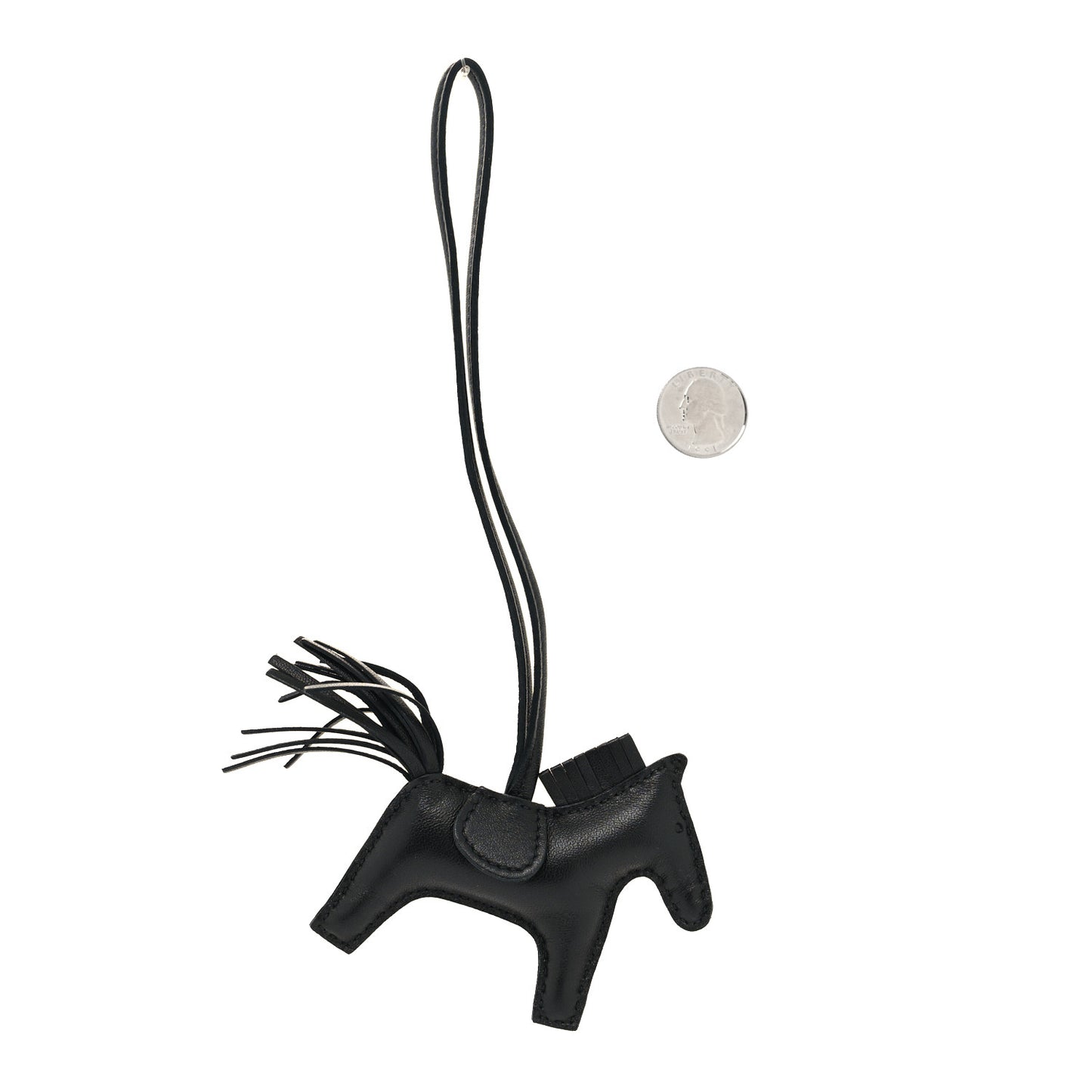 Milo Lambskin Grigri Rodeo Horse Bag Charm PM So Black