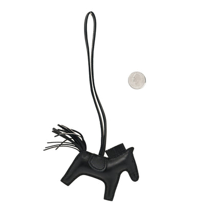 Hermes Milo Lambskin Grigri Rodeo Horse Bag Charm PM So Black 2 of 3