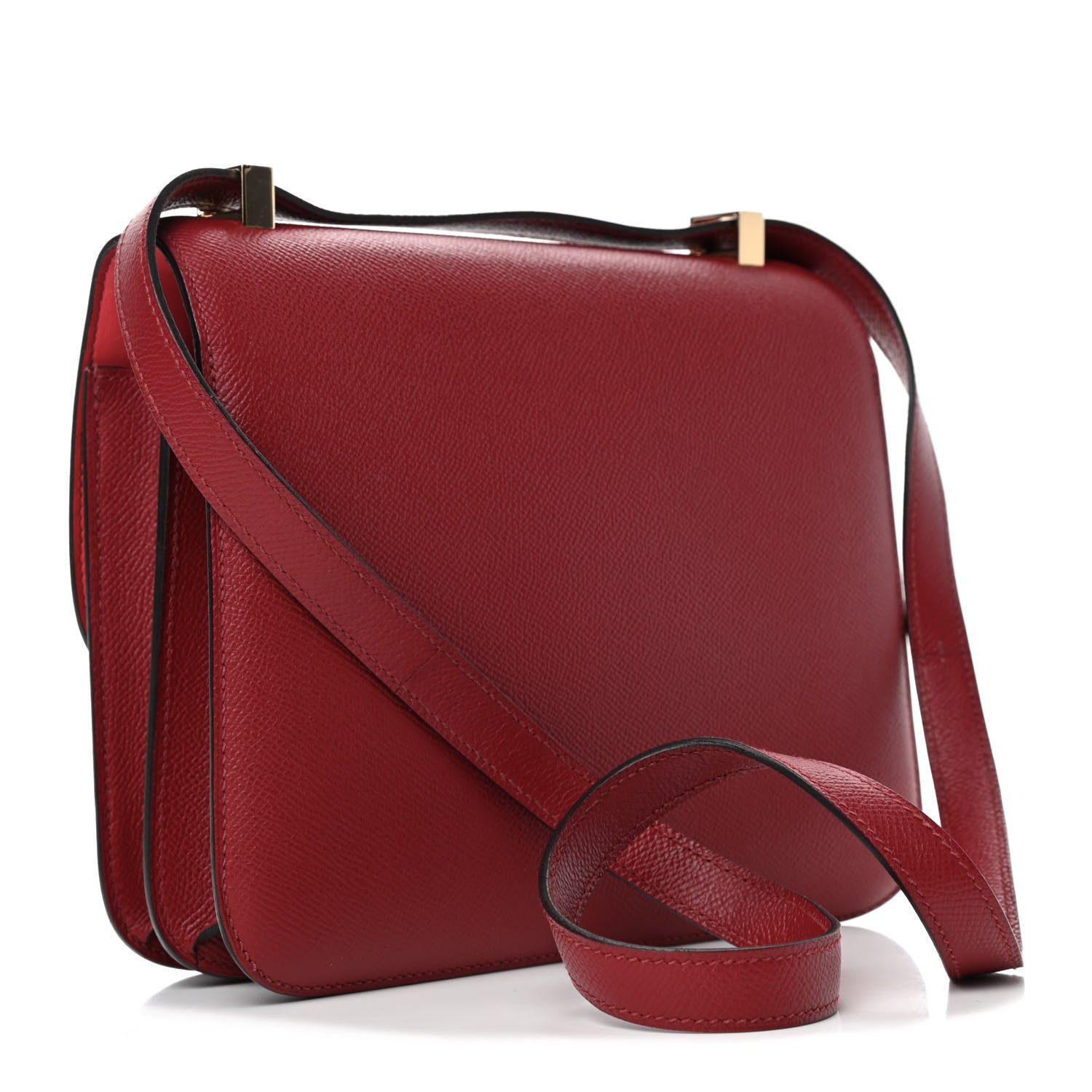 Hermes Epsom Enamel Constance 24 Rouge Grenat 2 of 4
