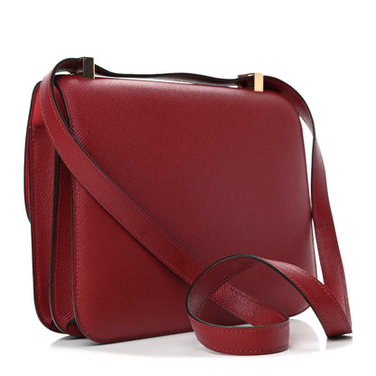 Hermes Epsom Enamel Constance 24 Rouge Grenat 2 of 4