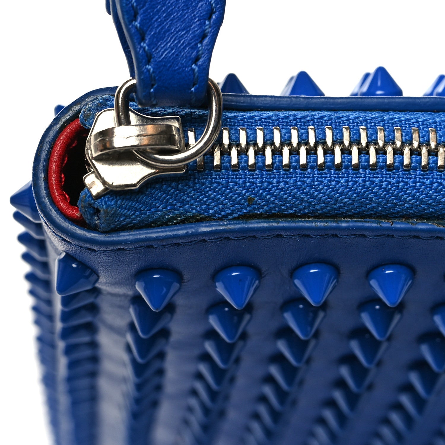 Christian Louboutin Calfskin Spiked IPad Case Blue Saphir 11 of 12