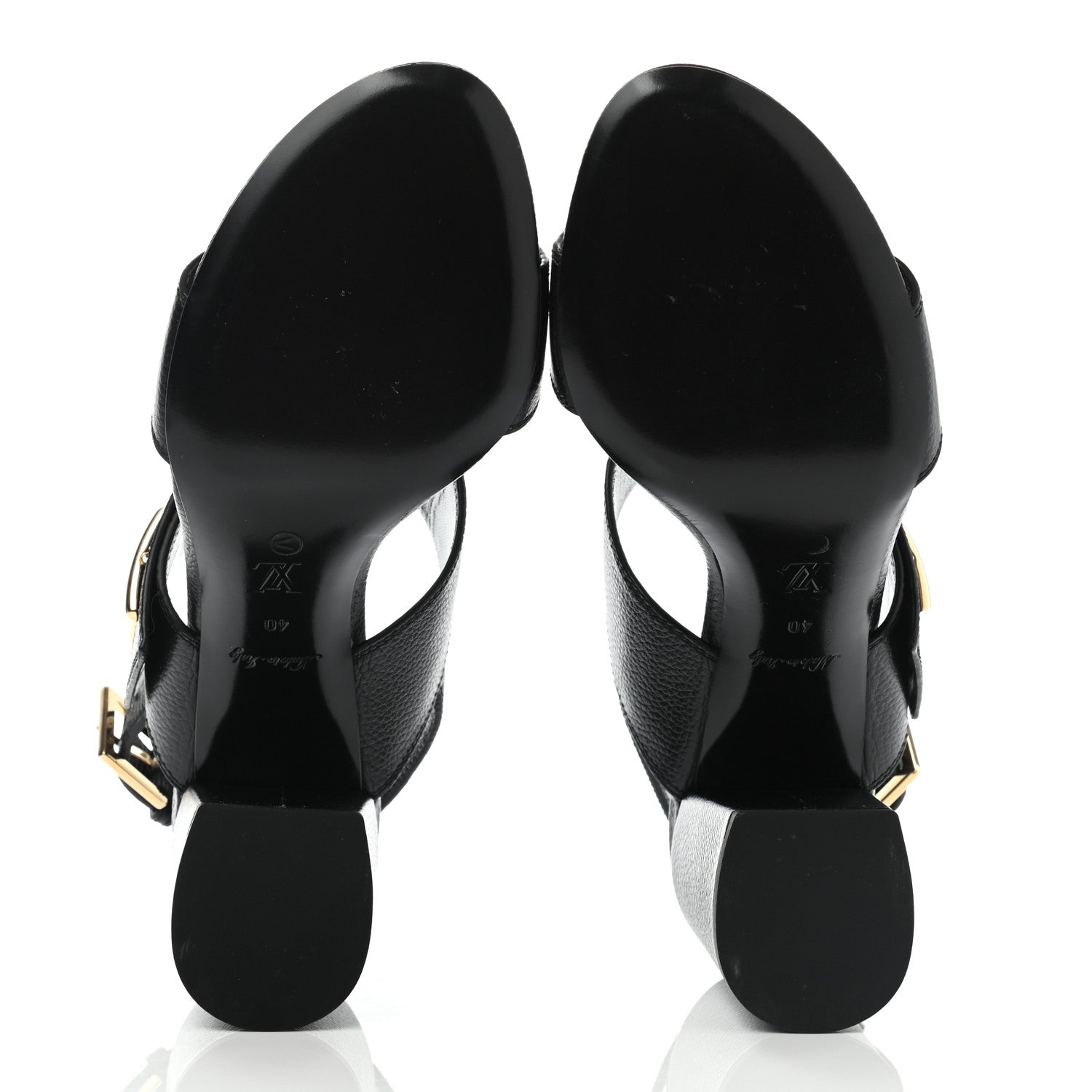 Louis Vuitton Grained Calfskin Horizon Sandals 40 Black 5 of 6