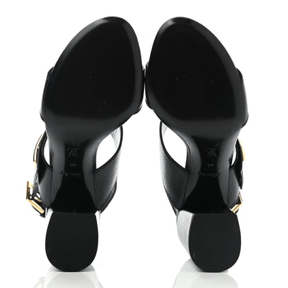 Louis Vuitton Grained Calfskin Horizon Sandals 40 Black 5 of 6
