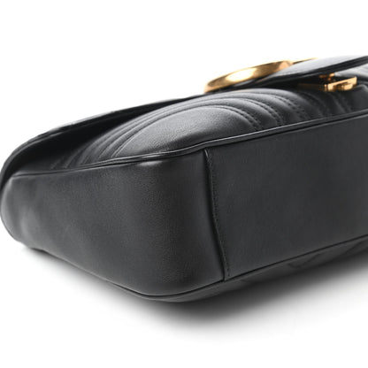 Gucci Calfskin Matelasse Medium GG Marmont Shoulder Bag Black 6 of 10