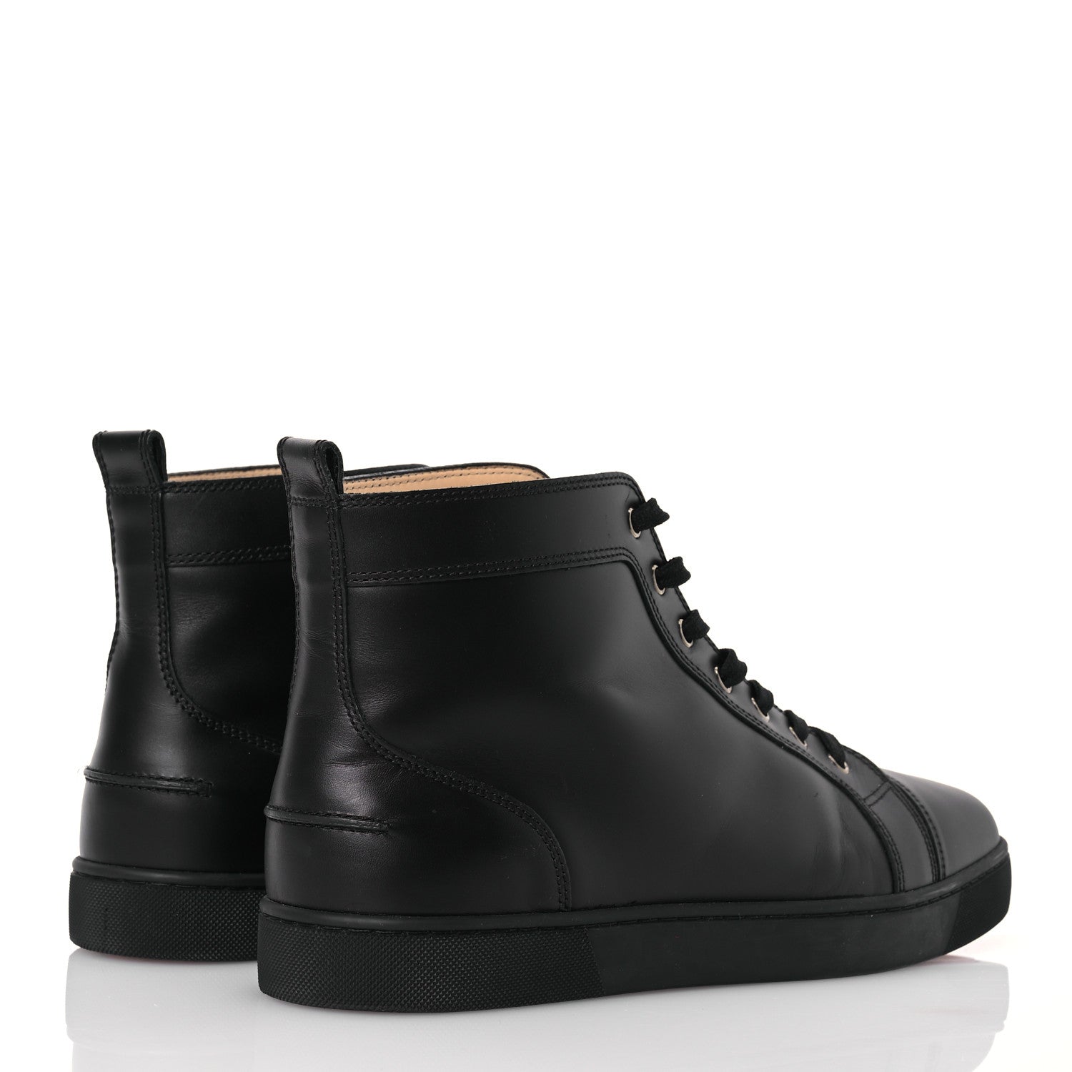 Christian Louboutin Calfskin Mens Louis High Top Sneakers 46 Black 4 of 14