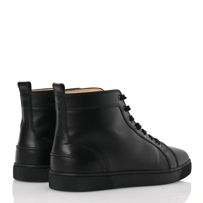 Christian Louboutin Calfskin Mens Louis High Top Sneakers 46 Black 4 of 14