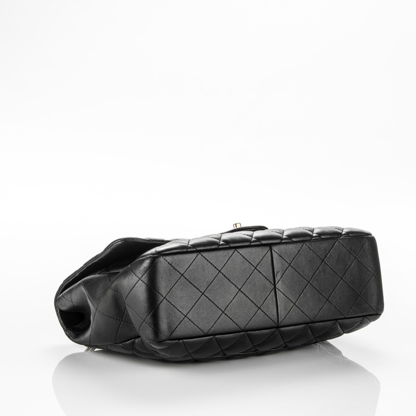 Lambskin Quilted Jumbo Single Flap Black