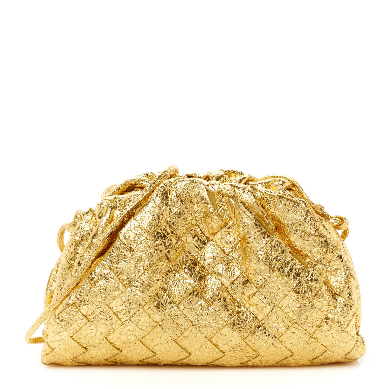 Bottega Veneta Metallic Nappa Intrecciato The Mini Pouch Oro 1 of 11