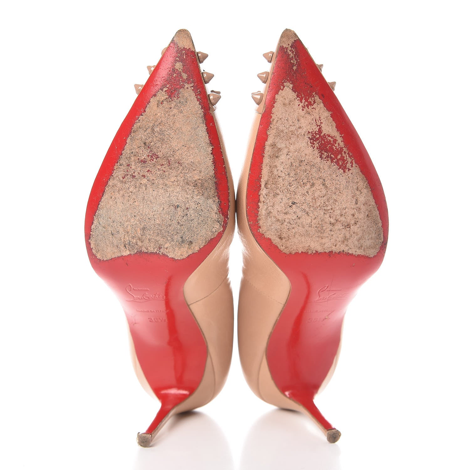 Christian Louboutin Kid Patent Geo 85 Pumps 36.5 Nude 7 of 18