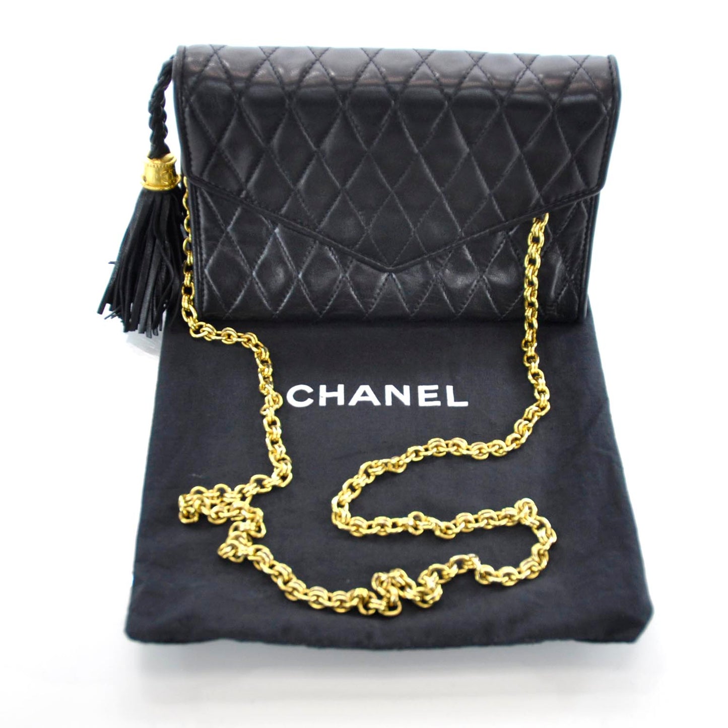 Lambskin Small Tassel Flap Black
