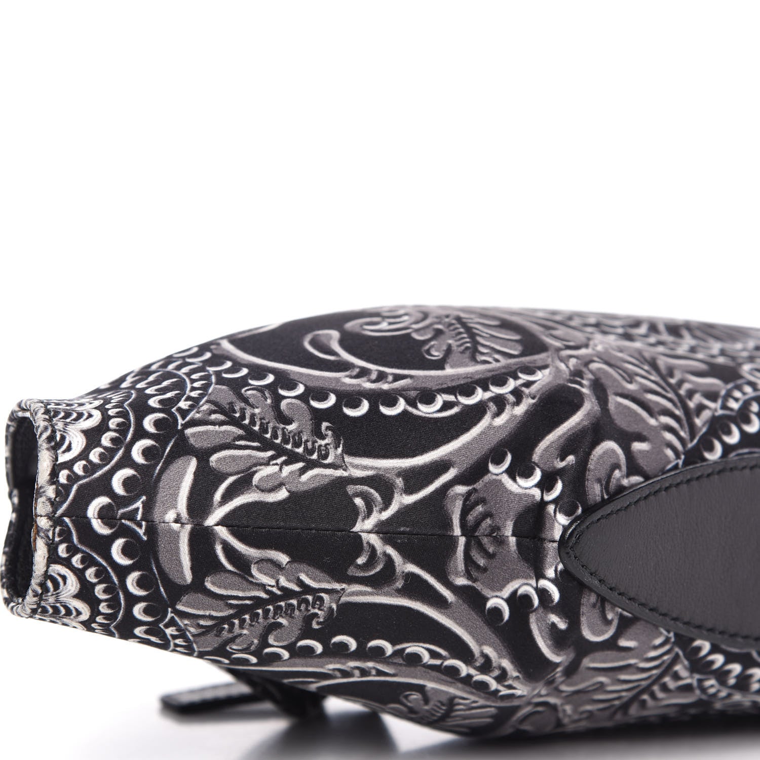 Alexander McQueen Silk Floral De Manta Clutch Black Silver 6 of 11