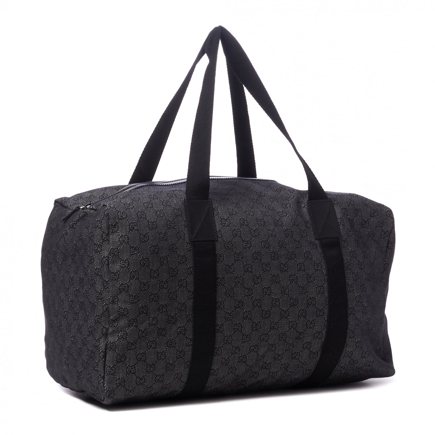 Denim Monogram Large Collapsible Carry On Duffle Black