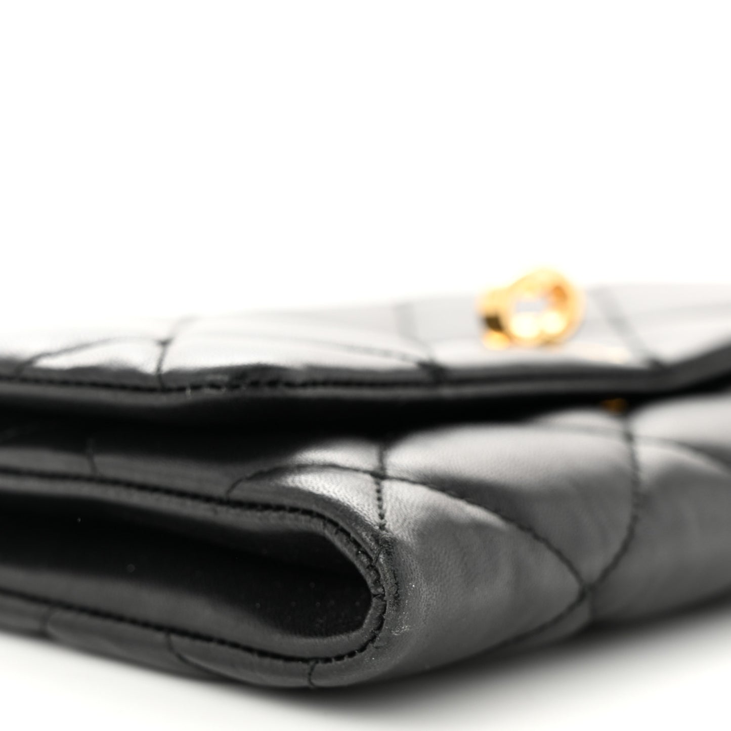 Lambskin Quilted Chain Shoulder Bag Black