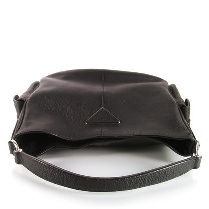 Prada Vitello Daino Buckle Shoulder Bag Black 5 of 9