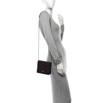 Christian Dior Grained Calfskin D-Bee Crossbody Burgundy 2 of 11