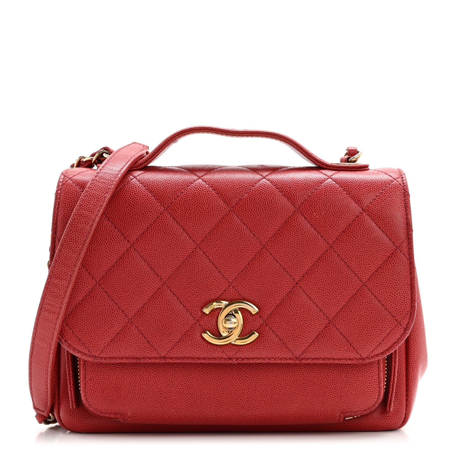 Chanel Caviar Quilted Medium Business Affinity Flap Red 1 of 16