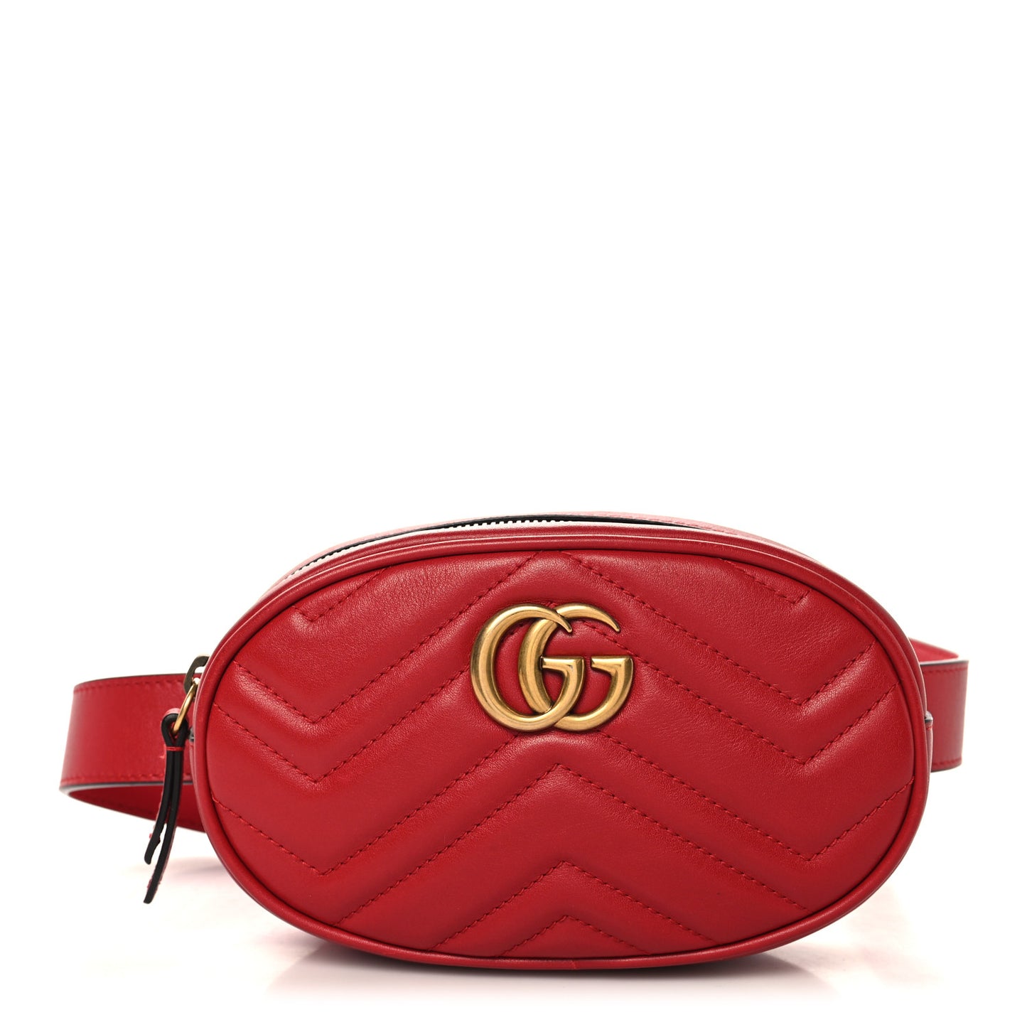 Calfskin Matelasse GG Marmont Belt Bag 95 38 Hibiscus Red
