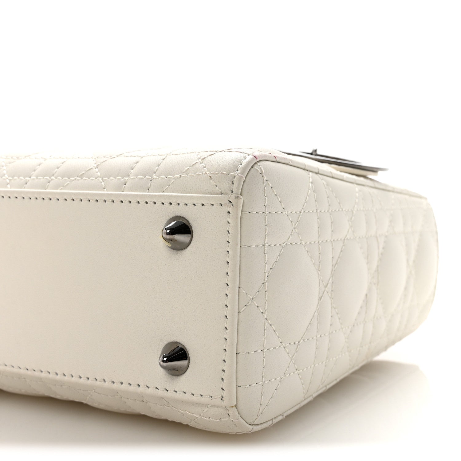 Christian Dior Lambskin Cannage Small My ABCDior Lady Dior White 9 of 10