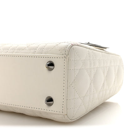 Christian Dior Lambskin Cannage Small My ABCDior Lady Dior White 9 of 10