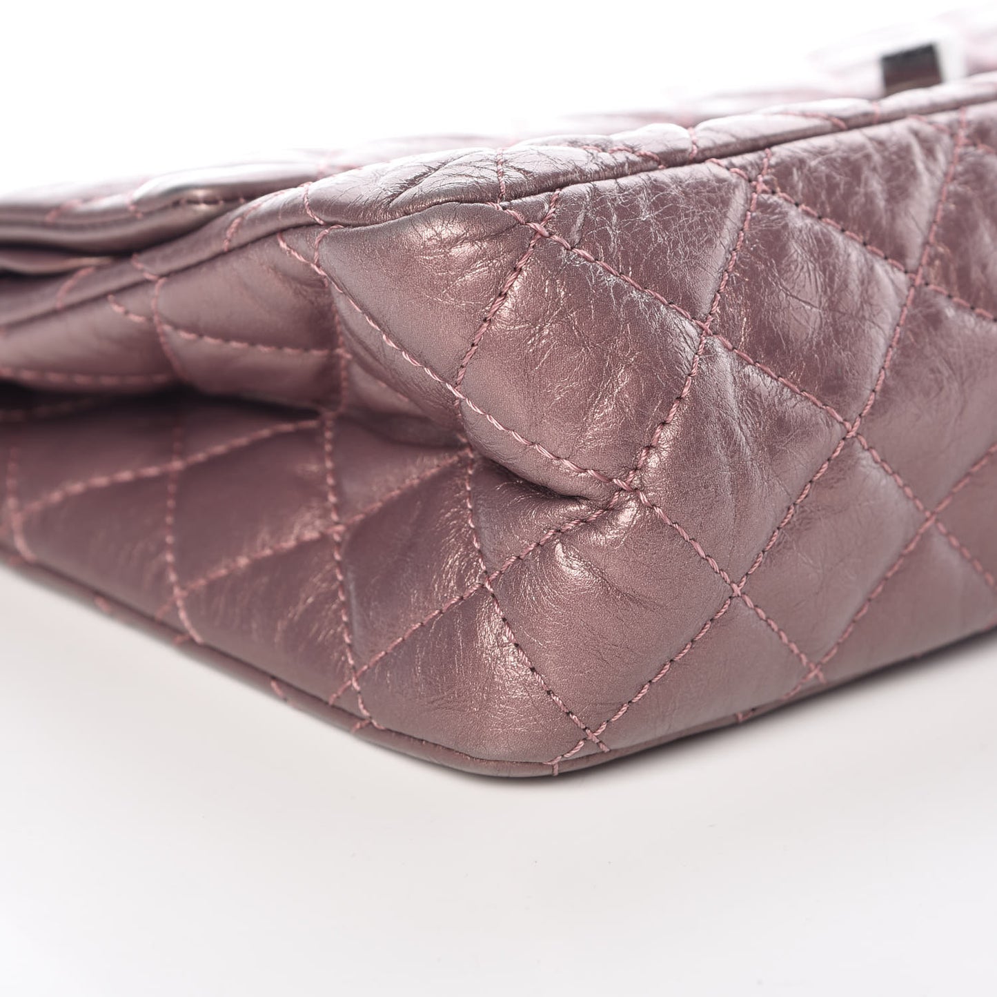Metallic Aged Calfskin Quilted 2.55 Reissue 226 Flap Rose Fonce