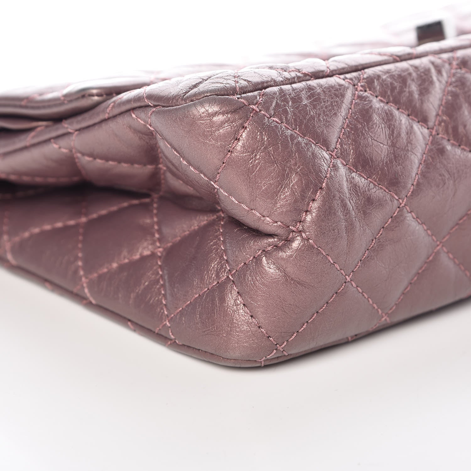 Chanel Metallic Aged Calfskin Quilted 2.55 Reissue 226 Flap Rose Fonce 8 of 11