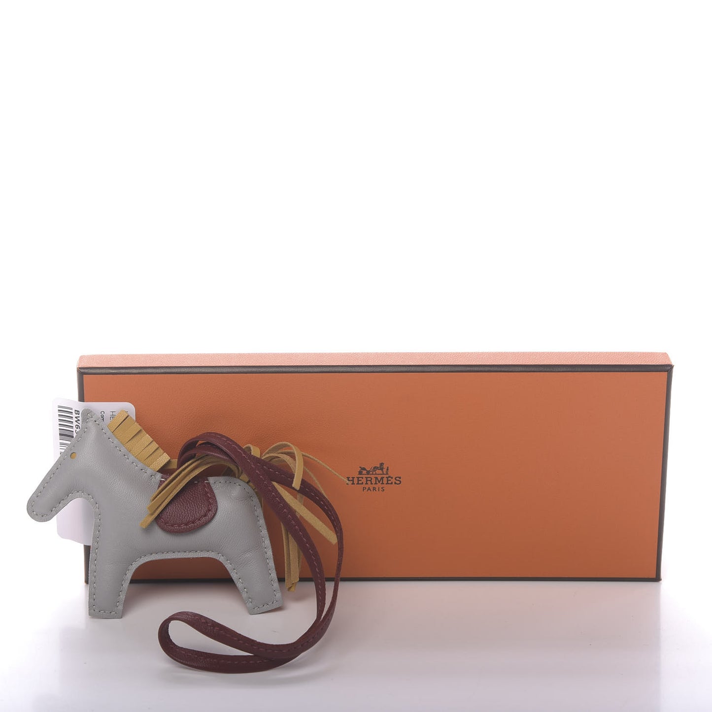 Milo Lambskin Grigri Rodeo Horse Bag Charm PM Bleu Glacier Curry Rouge H