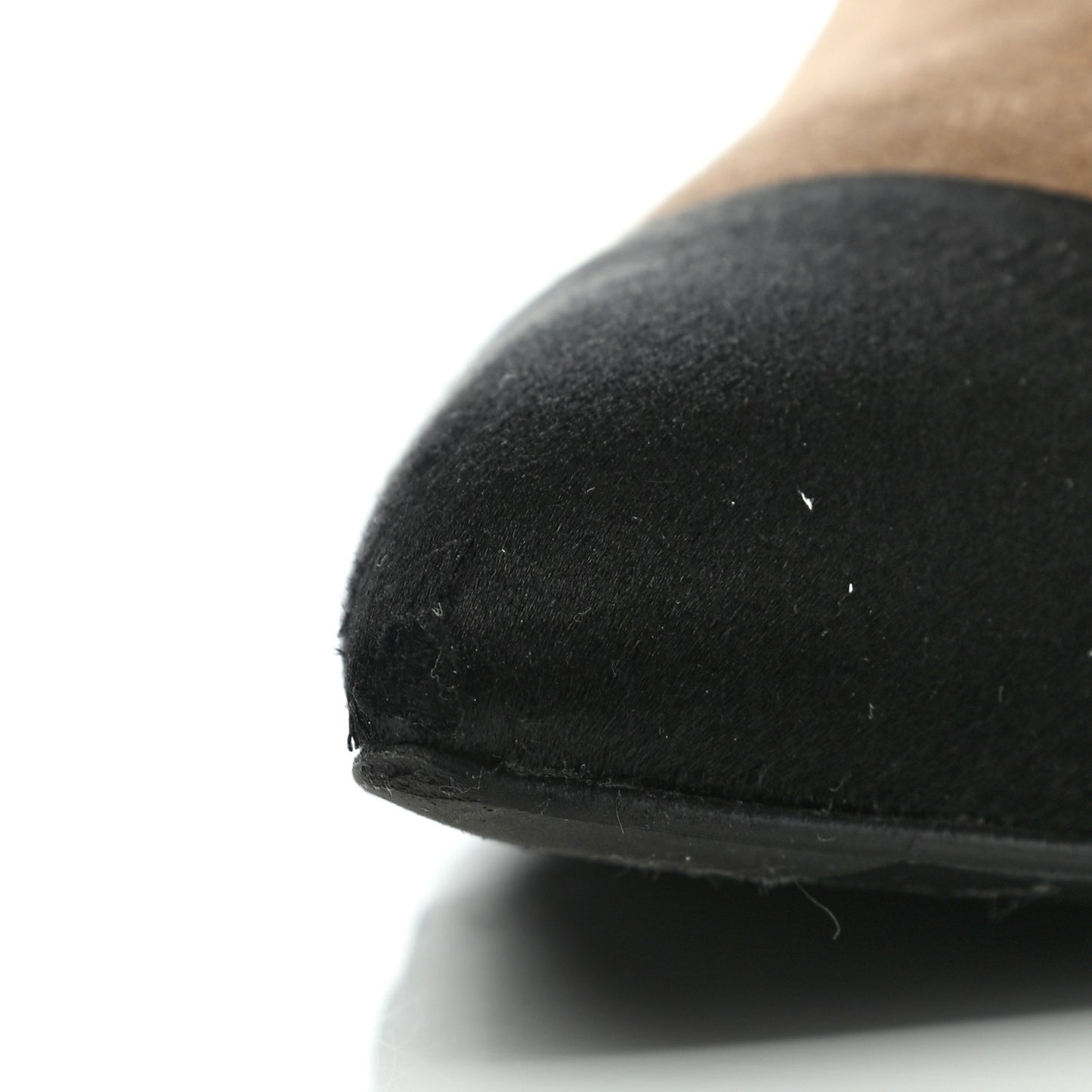 Suede Calfskin Satin Gabrielle Cap Toe Short Boots 38 Beige Black
