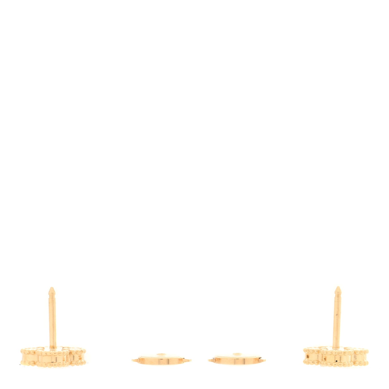 Van Cleef & Arpels 18K Yellow Gold Mother of Pearl Sweet Alhambra Earrings 3 of 5