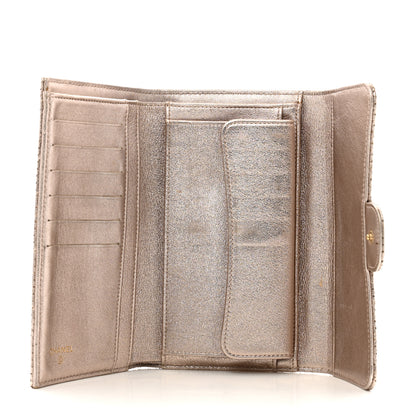 Chanel Metallic Perforated Lambskin Quilted Large Flap Wallet  Light Pink 5 of 12