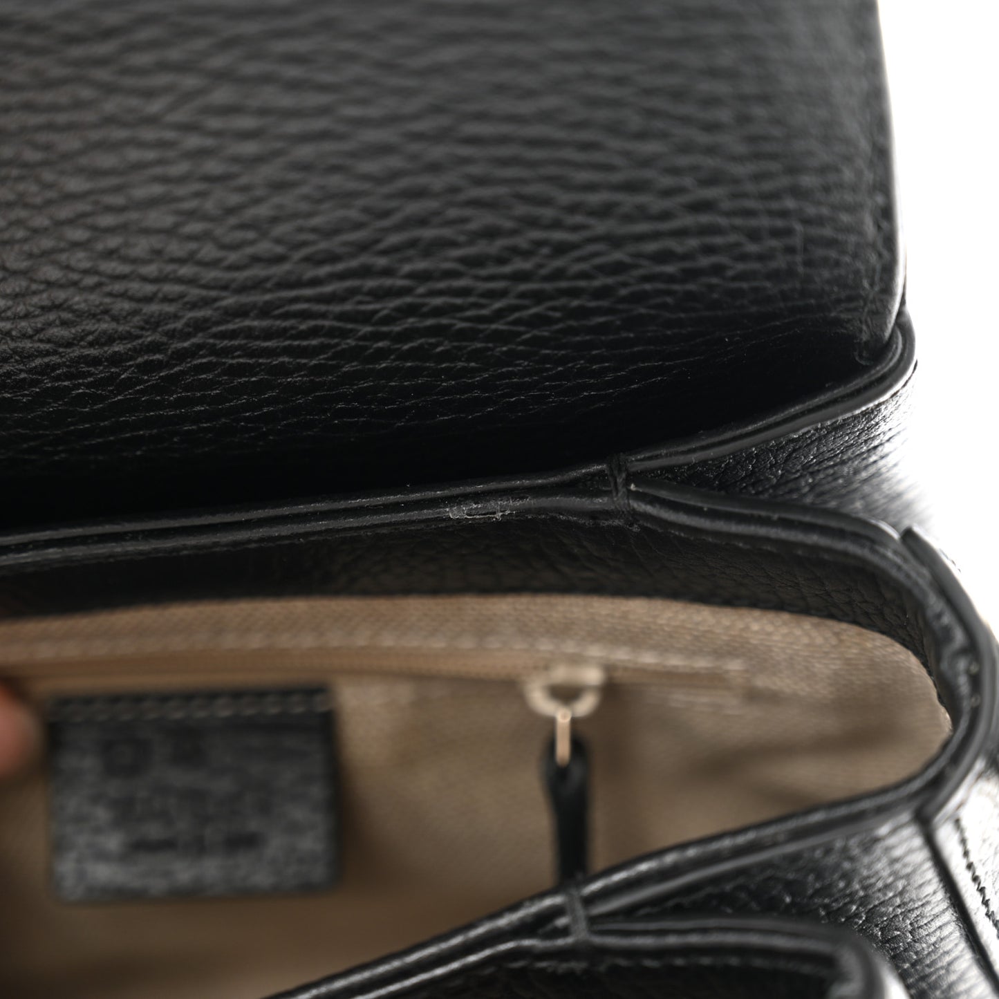 Dollar Calfskin Interlocking G Crossbody Bag Black