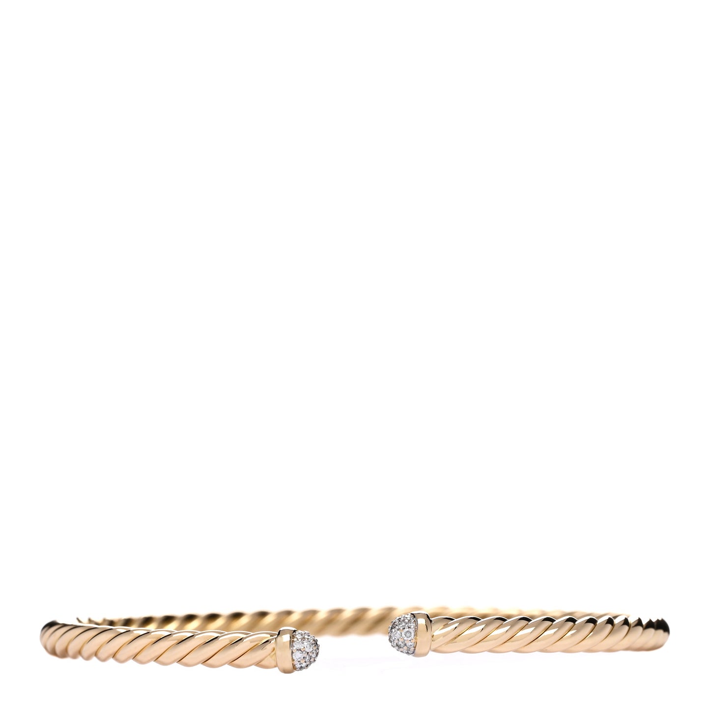 18K Yellow Gold Diamond 4mm Cablespira Bracelet