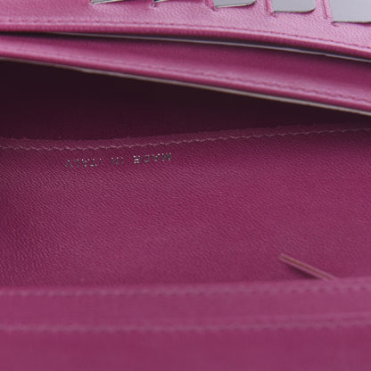 Chanel Lambskin Camellia Embossed Yen Wallet Fuchsia 7 of 12