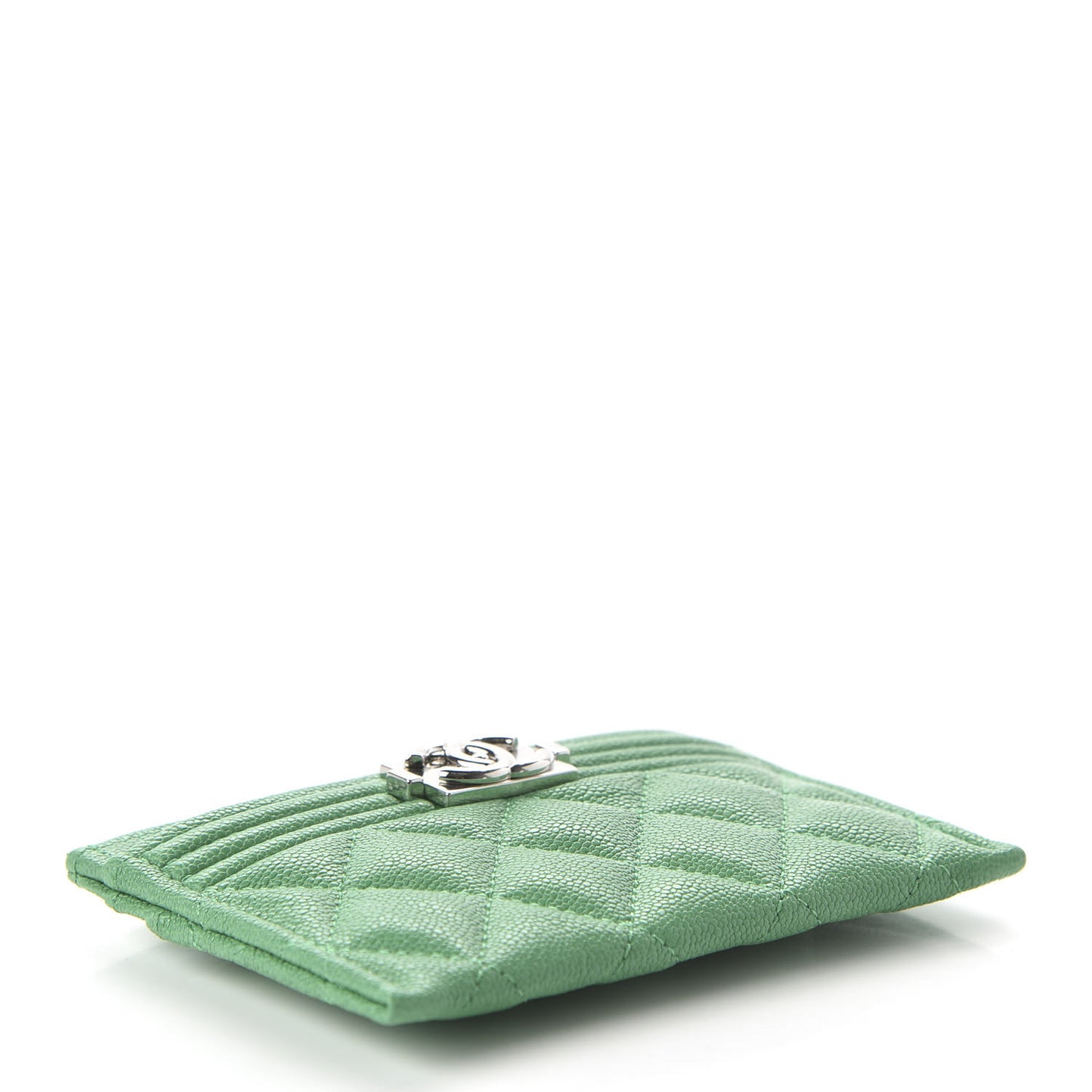 Caviar Quilted Boy Card Holder Green
