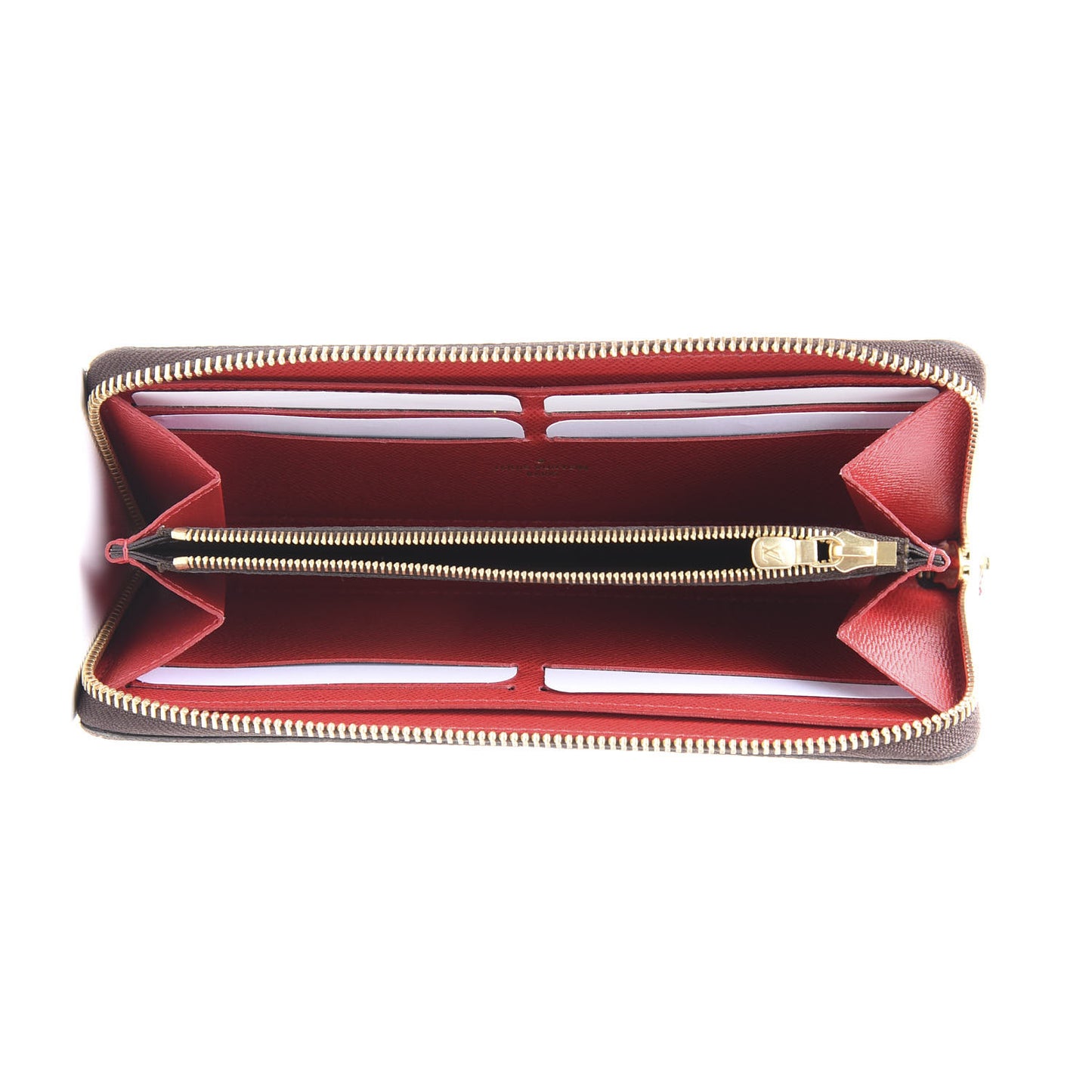 Damier Ebene Clemence Wallet Cherry